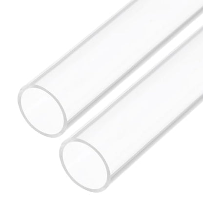20" Clear Plastic Rigid Pipe 21mm x 25mm(0.8" x 1") Acrylic Tube Round Polycarbonate Tubing, [for Plumbing, Hydraulics, Aquarium, DIY] - 2Pcs - size: 0.8" x 1"