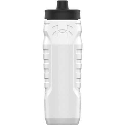 Under Armour Squeeze Water Bottles, 32 oz Water Bottles, Sideline Sports Water Bottle with Quick-Shot Lid, Quick & Easy Hydration, Gym Water Bottles, Squeeze Bottle, 1 32oz Bottle - color: White