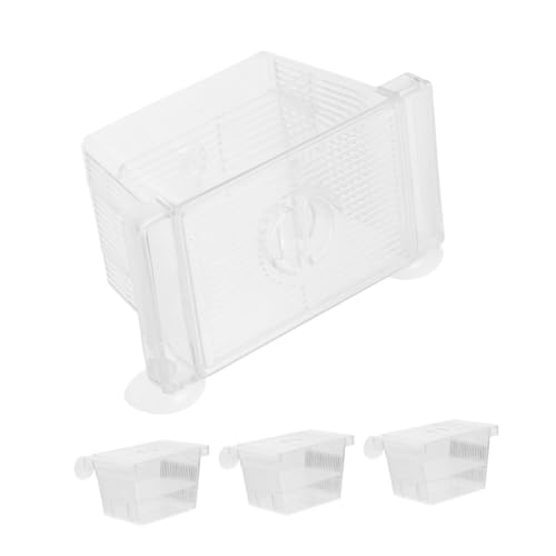 Hemoton 4pcs Floating Betta Fish Incubator Box Separator Breeder Box for Fish Tank Fry Breeding Case for Aquarium