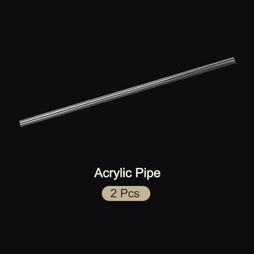 20" Clear Plastic Rigid Pipe 10mm x 14mm(3/8" x 9/16") Acrylic Tube Round Polycarbonate Tubing, [for Plumbing, Hydraulics, Aquarium, DIY] - 2Pcs - size: 3/8" x 9/16"