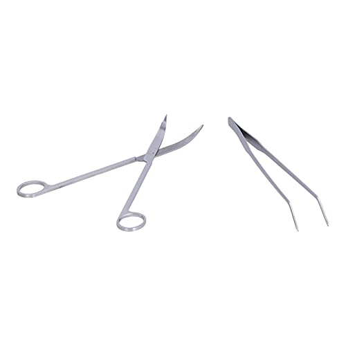 Quarium Aquascaping Tools, Aluminium Alloy Tools Kit Plant Tweezers Scissors Spatula for Fish Plant Cleaning, Vivarium
