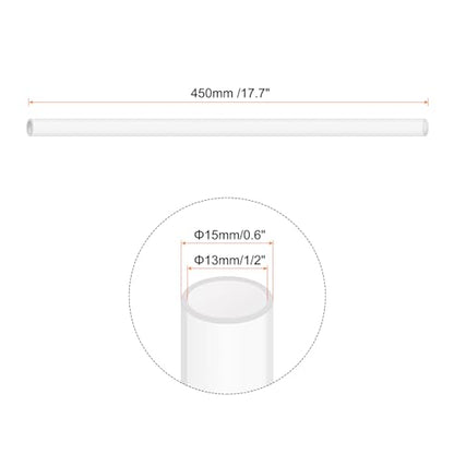 18" Clear Plastic Rigid Pipe 13mm ID x 15mm OD (1/2" ID x 0.6" OD) Acrylic Round Tubing, [for Plumbing, Hydraulics, Aquarium] - size: 1/2" x 0.6"