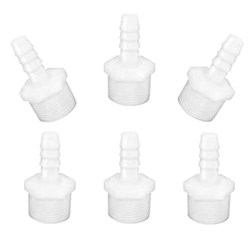Plastic Hose Barb Fittings,5/16" Barb X 1/4" NPT Male Thread Adapter Connector Pipe Fitting (pack of 6) - size: 5/16" Barb x 1/4" Male