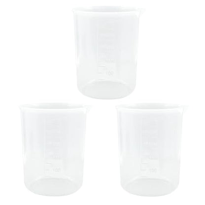 Bivethoi 3 Pack Plastic Beakers, Low Form Graduated Measuring Beakers 50ML Graduation Interval(Vol. 250ML) - size: 250-300ml