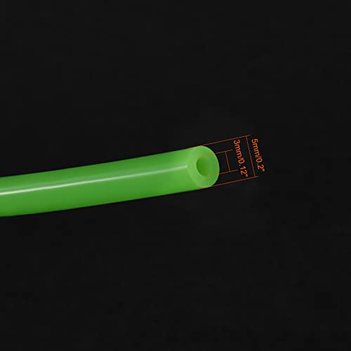 uxcell Silicone Tube 3mm ID x 5mm OD 3.3' Flexible Silicone Rubber Tubing Water Air Hose Pipe Green for Pump Transfer