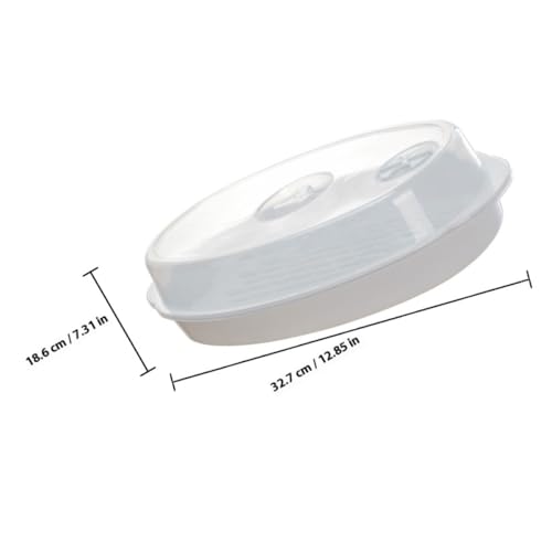 TOYANDONA Microwave Steamer Fish Plate with Lid, Food-Grade Plastic Steaming Dish for Quick Heat Transfer and Moisture Retention, Kitchen Gadget for Healthy Fish and Dumpling Cooking