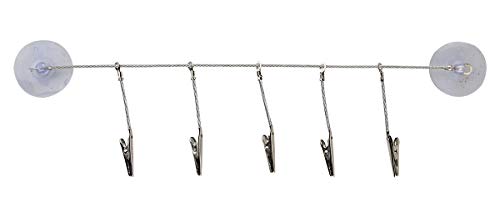 5-Piece Mini 1" (2.5 cm) Clips | Drying, Organizing, Crafting, Cooking | Strong 2½" (6.4 cm) Cables | Dual Suction Cups