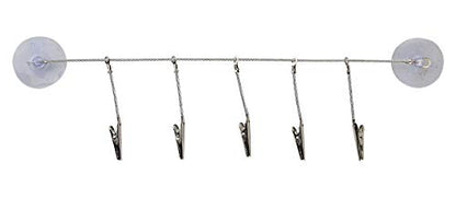 5-Piece Mini 1" (2.5 cm) Clips | Drying, Organizing, Crafting, Cooking | Strong 2½" (6.4 cm) Cables | Dual Suction Cups