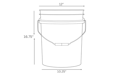 6 Gallon Food Grade Bucket Pail with Green Air Tight Screw on Lid (Pack of 2) BPA Free Made in USA Container