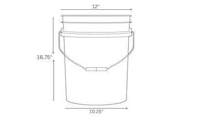 6 Gallon Food Grade Bucket Pail with Green Air Tight Screw on Lid (Pack of 2) BPA Free Made in USA Container