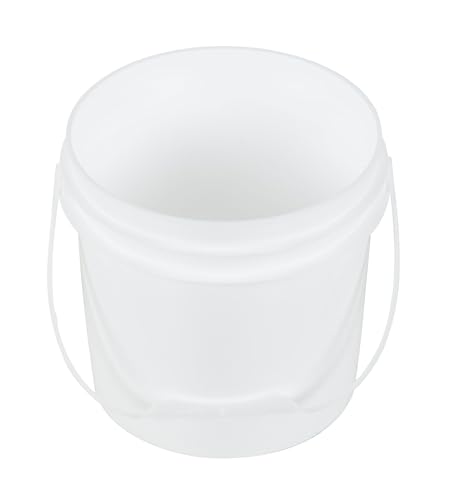 Vestil PAIL-1-PWP High Density Polyethylene Open Head Pail with Plastic Handle 7-1/2 in. x 7-1/2 in. x 7-1/2 in. 1 Gallon White