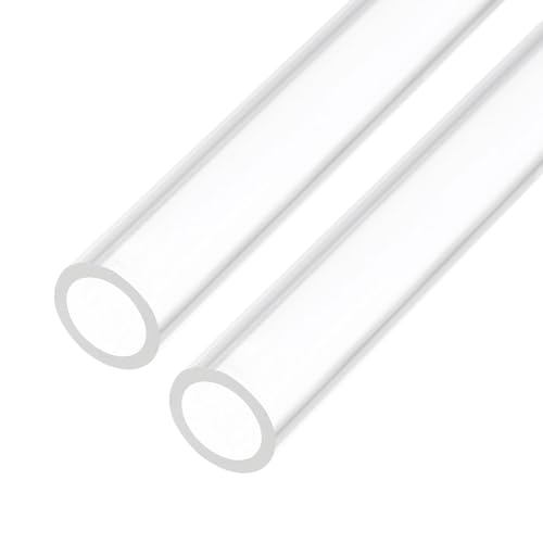 20" Clear Plastic Rigid Pipe 10mm x 14mm(3/8" x 9/16") Acrylic Tube Round Polycarbonate Tubing, [for Plumbing, Hydraulics, Aquarium, DIY] - 2Pcs - size: 3/8" x 9/16"