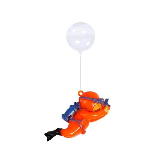 Floating Fish Tank Decorations,Aquarium Decor,Decor Accessories,Scuba Diver Ornament,Betta Fish Toys ﻿ (Orange)