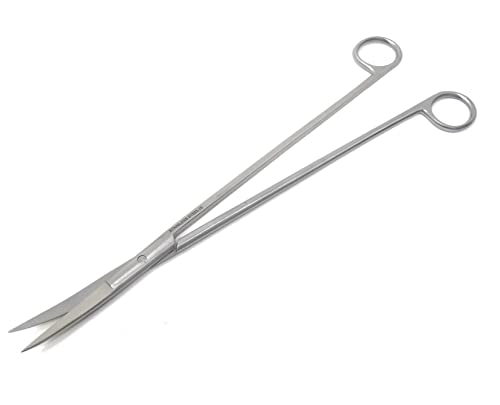 Long Stainless Steel 12" Aquarium Fish Tank Aquatic Plant Trimming Aquascaping Kelly Scissors Curved Round Pattern