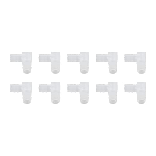 90 Degree Hose Elbow, Plastic Tubing Connectors 90 Degree Equal Barbed Joint Adapter L Shape 10Pcs Elbow Hose Barb Plastic Fitting Aquarium Tubing Connectors for Aquarium (10mm) - size: 10mm, style: 10mm