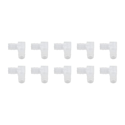 90 Degree Hose Elbow, Plastic Tubing Connectors 90 Degree Equal Barbed Joint Adapter L Shape 10Pcs Elbow Hose Barb Plastic Fitting Aquarium Tubing Connectors for Aquarium (10mm) - size: 10mm, style: 10mm