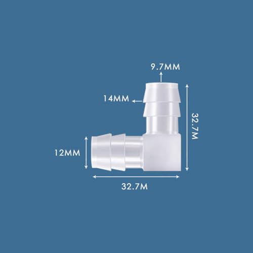 GSHLLO 12 Pcs 3/8 Inch Plastic Hose Barbs 90 Degree Hose Barb Elbow L Tube Connector 2 Way Equal Adapter Barbed Joint Adapter Right Angle Tube Fitting for Boat Aquarium