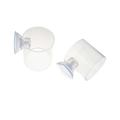 Aquarium Suction Cup Feeder with Suction Cup Fish Shrimp Feeder Rectangle/Round Floating Fish Food Tray Acrylic Aquarium Fish Feeder(L-Round) - color: round, style: L