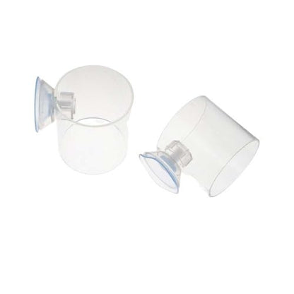 Aquarium Suction Cup Feeder with Suction Cup Fish Shrimp Feeder Rectangle/Round Floating Fish Food Tray Acrylic Aquarium Fish Feeder(L-Round) - color: round, style: L