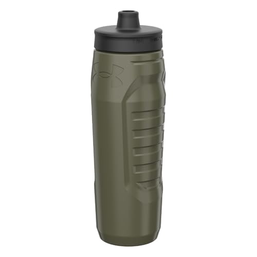 Under Armour Squeeze Water Bottles, 32 oz Water Bottles, Sideline Sports Water Bottle with Quick-Shot Lid, Quick & Easy Hydration, Gym Water Bottles, Squeeze Bottle, 1 32oz - color: Marine Green