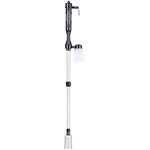 9 Piece Aquarium Gravel Cleaner Electric, Automatic Fish Tank Water Changer with US Adapter, Sand Washer Siphon with Filter Bag, Adjustable Tube 22 to 32.3 in, 560 to 820 mm, 3 Modes