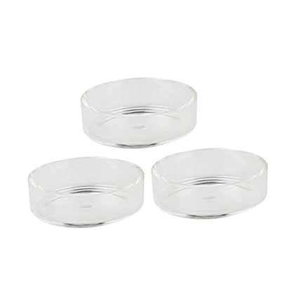 VOSAREA 5pcs Round Crystal Shrimp Feeding Bowl Glass Shrimp Food Dish for Aquarium Feeder Dish for Tank
