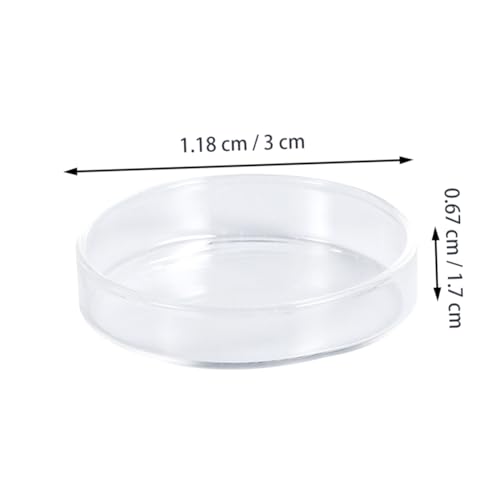 Kisangel 1pc Glass Shrimp Food Feeder Bowl Round Dish for Fish and Reptiles Crystal Glass Small and Elegant Aquarium Supply