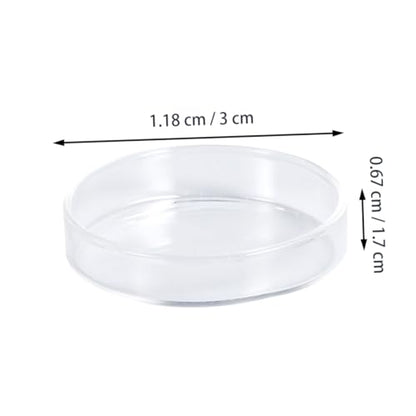 Kisangel 1pc Glass Shrimp Food Feeder Bowl Round Dish for Fish and Reptiles Crystal Glass Small and Elegant Aquarium Supply