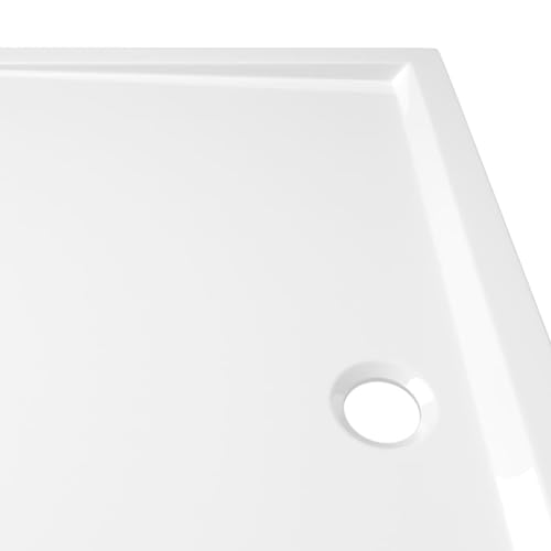 vidaXL Rectangular ABS Shower Base Tray Home Indoor Bath Bathroom Hardware Fixture Plumbing Low Threshold Shower Tray Bath Pan Base White 35.4" - color: White, size: 31.5" x 35.4"