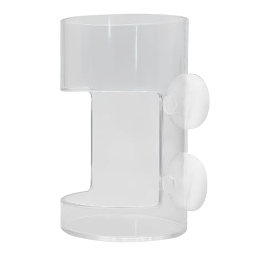 Clear Fish Tank Feeding Tray with Suction Cup Feeding Tube Aquarium Divider Supplies Breeder Box for Food Tanks Bowls(Round)