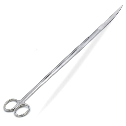 AAProTools Fish Aquarium Cleaner Kelly Scissors Curved 18" Extra Long Handle Sharp/Sharp Stainless Steel Instruments