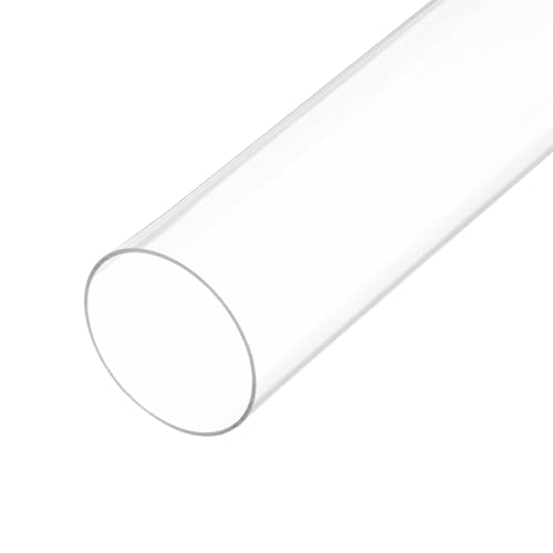 18" Clear Plastic Rigid Pipe 86mm ID x 90mm OD (3 3/8" ID x 3 9/16" OD) Acrylic Round Tubing, [for Plumbing, Hydraulics, Aquarium] - size: 3 3/8" x 3 9/16"
