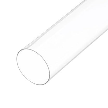 18" Clear Plastic Rigid Pipe 86mm ID x 90mm OD (3 3/8" ID x 3 9/16" OD) Acrylic Round Tubing, [for Plumbing, Hydraulics, Aquarium] - size: 3 3/8" x 3 9/16"