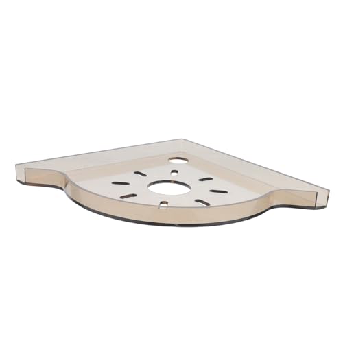 BESTonZON Triangle Corner Stand for Aquarium Supplies Multi-functional Desktop Shelf for Fish Food Accessories Transparent Fish Tank Organizer - color: Light Brown