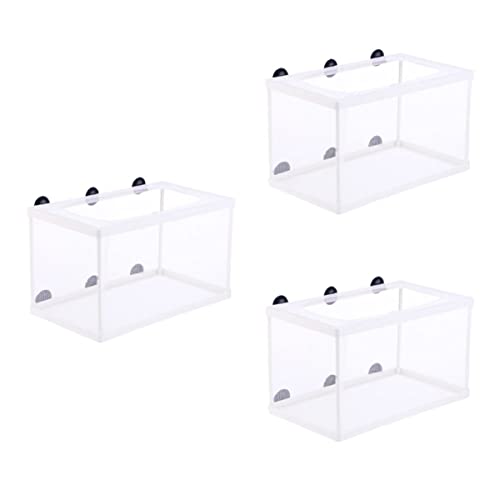 FOMIYES 3pcs Isolation Box Network for Fish Tank Small Fishing Net Suction Cup Fish Brooder