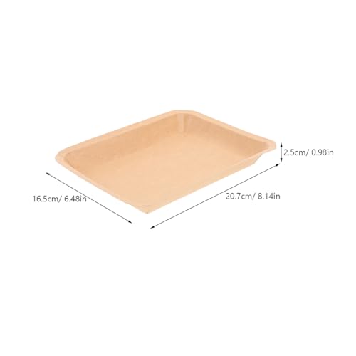 50 Pack Crawfish Trays Paper Plates Disposable Food Tray Serving Plates, Khaki Heavy Duty Oval Platters Set 8 Inch for Party Supplies Seafood Shrimp BBQ Dinner Platos Bulk