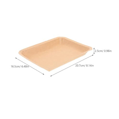 50 Pack Crawfish Trays Paper Plates Disposable Food Tray Serving Plates, Khaki Heavy Duty Oval Platters Set 8 Inch for Party Supplies Seafood Shrimp BBQ Dinner Platos Bulk