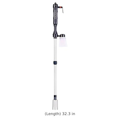 9 Piece Aquarium Gravel Cleaner Electric, Automatic Fish Tank Water Changer with US Adapter, Sand Washer Siphon with Mesh Bag, 22 to 32.3 in, 560 to 820 mm Adjustable Tube, 3 Modes