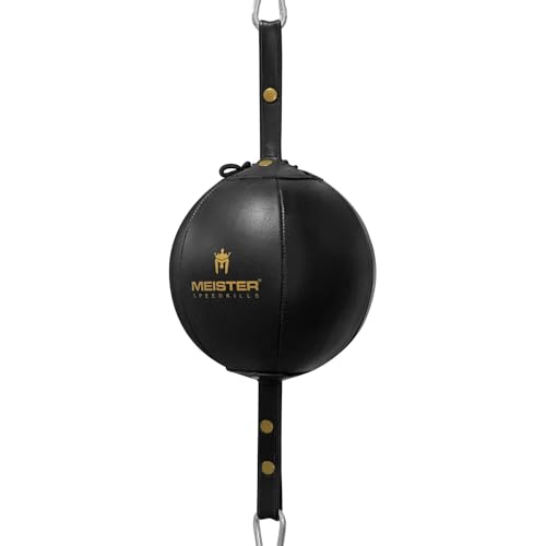 Meister SpeedKills Double-End Leather Speed Bag w/Bungees & Lightweight Latex Bladder - style: Medium (7.0")