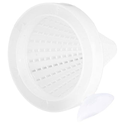 Alvivi Fish Food Trap Feeder - Anti-Spill Floating Ring for Small Fish, Suction Cup Holds Position in Aquarium White One Size