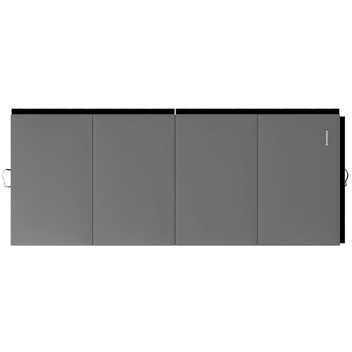 BalanceFrom 2-Pack 10x4 Feet 4-Panel Folding Gymnastics Mat, Gray – 2-Inch Thick Pad with Vinyl Surface and Carrying Handles for Tumbling, Yoga, Pilates, Home Workouts, and Martial Arts