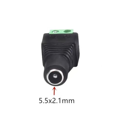DC Power Connector 12V 5.5mm x 2.1mm, Female Power Jack Adapter 10Pcs for Led Strip CCTV Security Camera Cable Wire Ends Plug