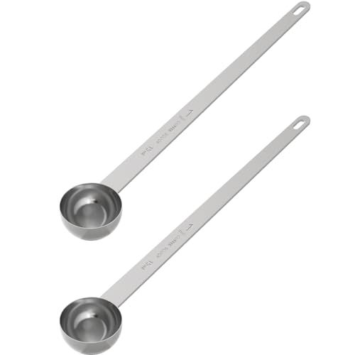 2PCS 1 Tablespoon Coffee Scoop, 9" Long Handle Measuring Spoon, One tbsp (15 ml) Stainless Steel Scooper - size: 1Tbsp