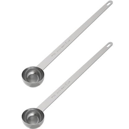 2PCS 1 Tablespoon Coffee Scoop, 9" Long Handle Measuring Spoon, One tbsp (15 ml) Stainless Steel Scooper - size: 1Tbsp