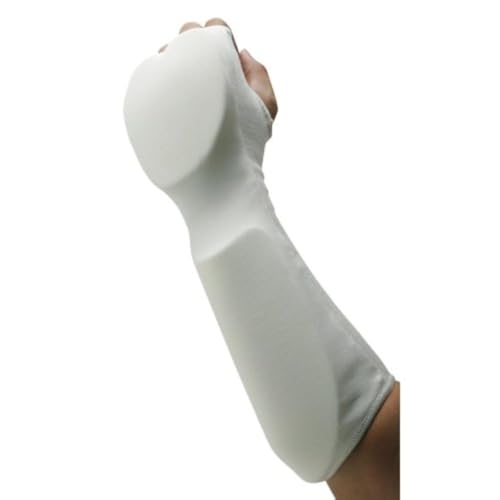Cloth Combination Hand Fist/Forearm Guards Taekwondo, Martial Arts, MMA Forearm Protective Gear Protector for Sparring (Child Small to X-Large, Black or White) - color: White, size: X-Large