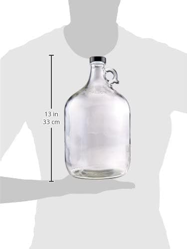 FastRack Glass Water Bottle Includes 38 mm Polyseal Cap, 1 gallon Capacity, Clear - size: 1 Count (128 oz per bottle)