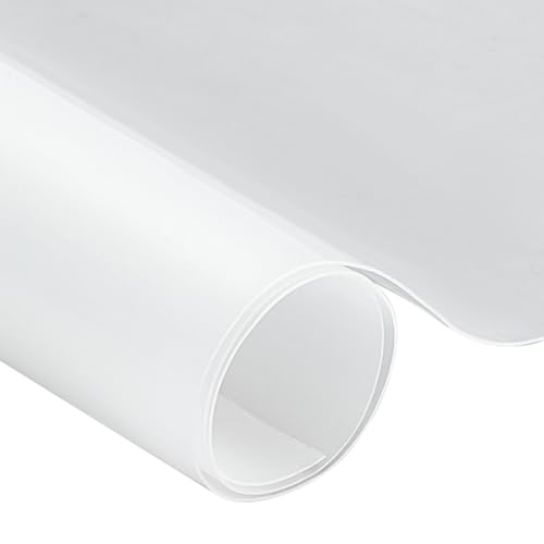 BENECREAT 14.88x12.4inch Ultra Thin Silicone Rubber Sheet, 0.5mm Thick Waterproof Silicone Mats, Clear Desktop Protector Pad for Heat Insulation Tabletop Protection