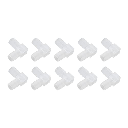 90 Degree Hose Elbow, Plastic Tubing Connectors 90 Degree Equal Barbed Joint Adapter L Shape 10Pcs Elbow Hose Barb Plastic Fitting Aquarium Tubing Connectors for Aquarium (10mm) - size: 10mm, style: 10mm