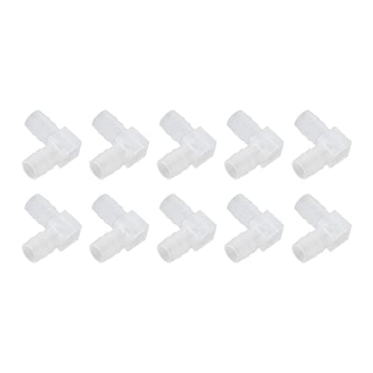 90 Degree Hose Elbow, Plastic Tubing Connectors 90 Degree Equal Barbed Joint Adapter L Shape 10Pcs Elbow Hose Barb Plastic Fitting Aquarium Tubing Connectors for Aquarium (10mm) - size: 10mm, style: 10mm