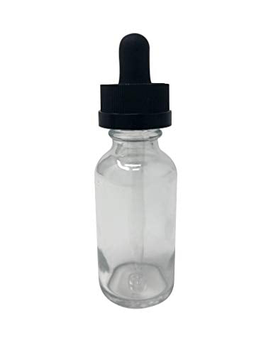 1 Oz (30 mL) Clear (Flint) Glass Bottles with CRC (Child Resistant Cap) Eye Droppers [Pack of 12] - color: Clear